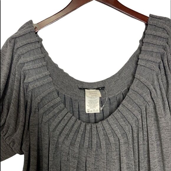 Tiana B Jersey L Knit Short Sleeve Pullover Shift Dress Pockets Comfortable Grey - Picture 8 of 14